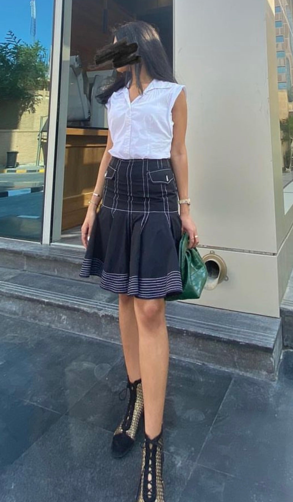 B&W SKIRT ONLY